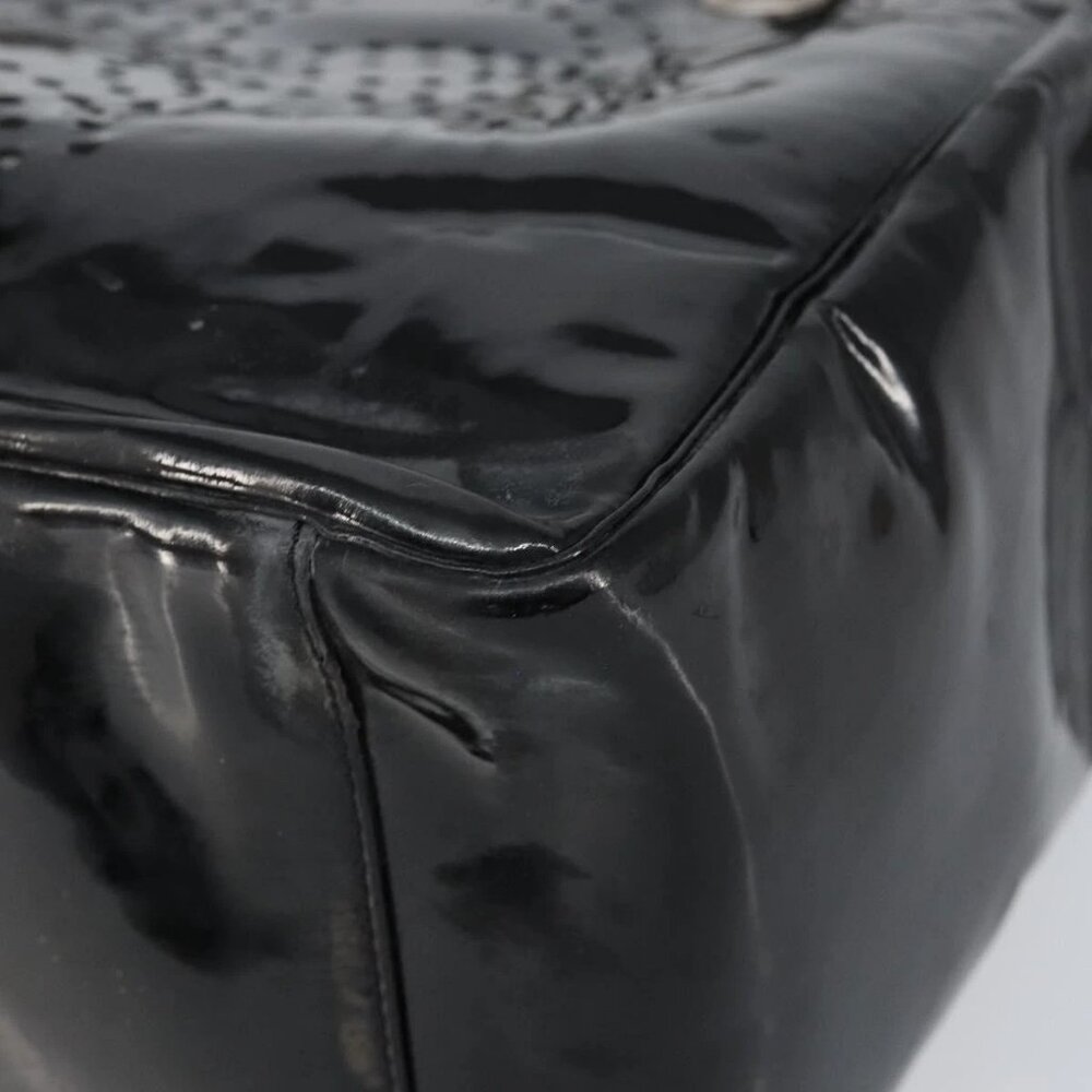 CHANEL Triple Coco Chain Tote Bag Patent leather Black Silver CC Auth 146826 - Picture 11 of 16